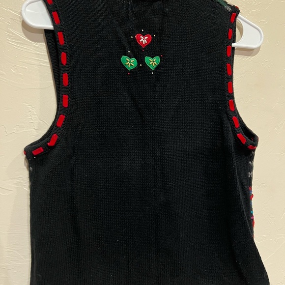 Hampshire Studio Vintage fair isle vest poinsettia Christmas tree heart PP - Picture 5 of 8